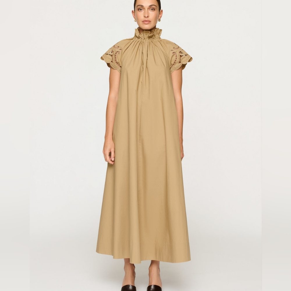 Elegant Tan Maxi Dress